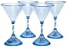 Buztronics 4 Pack Blue Light Up 6-Ounce Martini Glasses