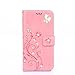 HAOTP(TM) Beauty Luxury 3D Fashion Handmade Bling Crystal Rhinestone Butterfly Fashion Floral Blue PU Flip Stand Credit Card ID Holders Wallet Leather Case Cover for iPhone 6 6S 4.7