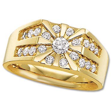 Men's Diamond Cluster Ring 1ctw
