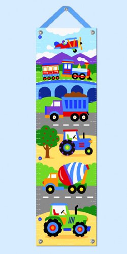 Trains, Planes and Trucks Canvas Growth Chart by Olive Kids
