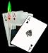 Four Of A Kind ACES Flashing Green Torch Club Lighter #9