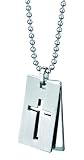 Fred Bennett Mens P3007 Double Tag Cut Out Cross Pendant with High Polish and Satin Finishes on Ball Chain Length 51cm