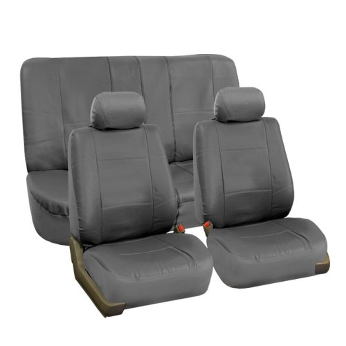 FH-PU005112 Exquisite Leather Car Seat Covers, Airbag compatible and Rear Split Gray Color On Sale