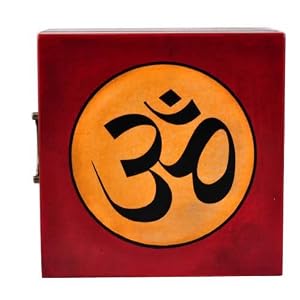 Tibetan Om Symbol Singing Bowl Box