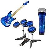 Rock Band Skin Kit für Gitarre,Drums & Mikrofon – Blue Giant