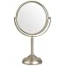 Jerdon JP910NBP 6 Pedestal Vanity Makeup Mirror, 10x, Nickel Finish