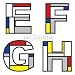 Wallmonkeys Peel and Stick Wall Decals - Mondrian Alphabets - Part of a Full Set - Removable Graphic