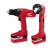 Milwaukee 0502-25 12 Volt 3/8-Inch Driver/Drill 0-360/1100 RPM, T-Handle with Two Batteries, Charger, Work Light & Case