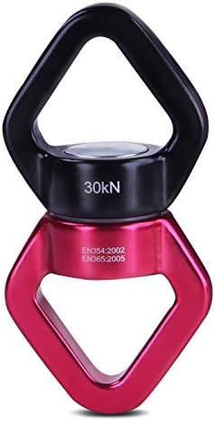 Aluminum Alloy Delta Shape Swivel by UUAT Tree Swing Hooks&amp;Climbing Accessories-The Smoothest, Safest Swing&amp;Hammock Hanging Swivel|Holds Up 2500+ Lbs (Red/Black)