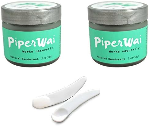 PiperWai Natural Deodorant 2oz - 2 Jars and 2 Application Spoons