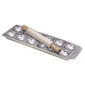 Imperia Italian Ravioli Tray 12 Hole & Rolling Pin
