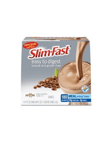 Slim-Fast Easy To Digest Ready To Drink, Coffee, 11-Ounce Cans in 4-Count Boxes (Pack of 6)