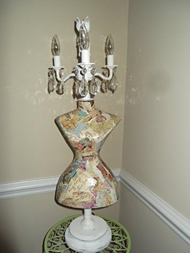 mannequin chandelier lamp, french country chic, vintage mannequin, shabby chic chandelier, crystals Urban lighting, french advertising