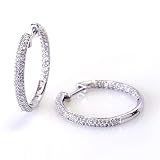 0.35 Carat 14KWG Diamond Hoop Earrings