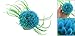 TOOGOO(R) Manmade Cyan Blue Green Floral Plants Decoration w Oval Base For Fish Tank