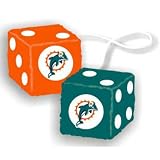 Miami Dolphins Nfl 3 Car Fuzzy Dice"