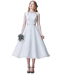 Sexy Tea Length Backless Lace Evening Dress/Prom Dress/Party Dress/Wedding Dress 