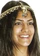 Gold-Tone Headpiece with Multi Color Glass Beads-JP157-MU