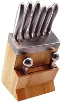 Tarrerias Bonjean -418810-Bloc Bois-Metal + Hachoir inox - 5 Couteaux de cuisine , 1 Fusil, 1 Hachoir - Inox trempé