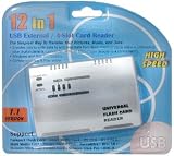USB 12-In-1 Multi Card Reader/Writer USB External / 4-Slot Card Reader