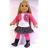 Pink Dot Ruffle Skirt Outfit Doll Clothes Fits 18' American Girl Doll *includes Skirt, Jacket, White Top, Leggings*