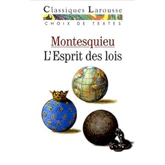 De l'esprit des lois (Choix de textes)