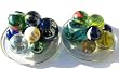 25 Billes en verre Maxi-Tailles de types Boulards et/ou Maxi-Baleines et/ou Calots et/ou Maxi-Boulards et/ou Baleine : 25 grosses billes en verre, toutes diff�rentes !