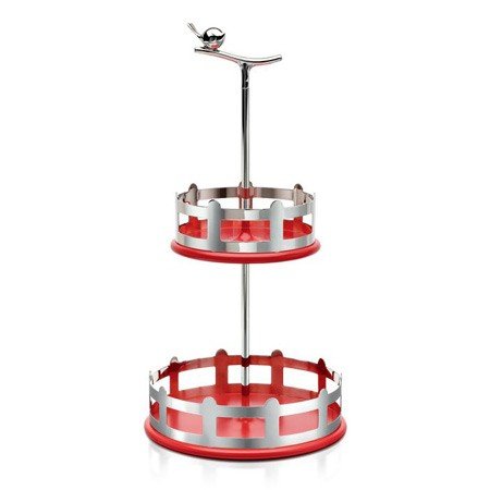 Alessi AMMI20/2 R aLu&igrave;, St&auml;nder f&uuml;r Gew&uuml;rzbeh&auml;lter aus Edelstahl 18/10 und thermoplastischem Harz, rot