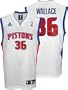 Rasheed Wallace Jersey: adidas White Replica #36 Detroit Pistons Jersey