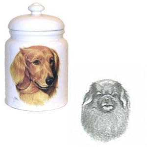Tibetan Spaniel Cookie Jar, Porcelain by Rosalinde by