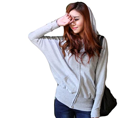 (ディジェル) Degel++ ドルマン型でゆったり着れる ジップアップ パーカー ロングリブ 長袖 ( M   L   XL )