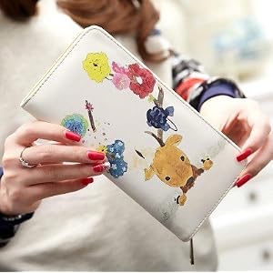 デザイン プリント が かわいい レディース 長財布 プレゼント にも ピッタリ (鹿さん)
