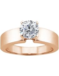 0.60 Ct Round H/I I1 Diamond 18K Rose Gold Ring