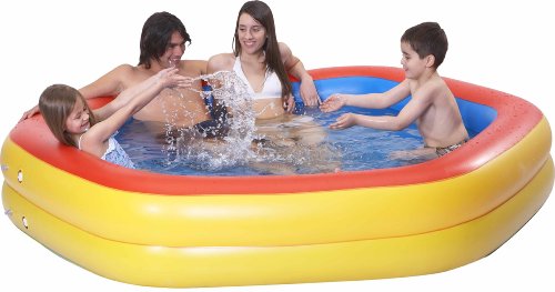91 X 91 X 18 Giant Hexagon Kids Kiddie Pool with Easy Drain Plug