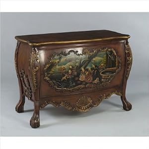 Two Door Bombe Chest in Medium Brown