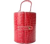 L. Erickson Tall Circular Jewelry Travel Case - Patent Croc