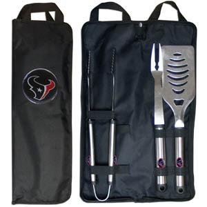 NFL Houston Texans Stainless Steel BBQ Set with Bag