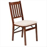Arts and Crafts Wood Folding Chair with Upholstered Seat (Set of 2) Finish: Cherry