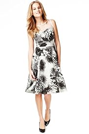 Slash Neck Floral Print Skater Dress
