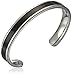 Amazon Collection Men's Stainless Steel Wood Inlay Cuff Bracelet