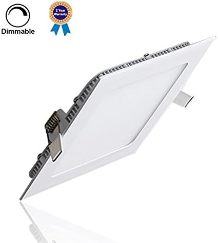 LED Ceiling Light, SunGlobal 9W Dimmable Square Ultra-thin Recessed Panel Lighting, 60W Incandescent Equivalent, 720lm, Neutral White 4000K, Cut Hole 4.9 Inch, Down Light with 110V LED Driver