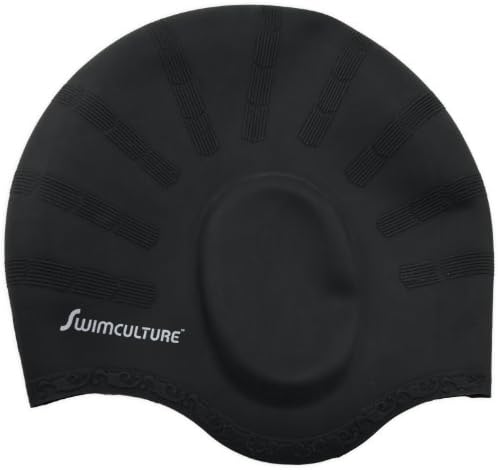 The Original Silicone Swim Cap for Long Hair with Ergonomic Ear Pockets to Cover Ears - Covered by Swim Culture's Industry Leading Lifetime Warranty - Unisex for Women and Men - Lightweight and Comfortable for Adults and Children, Girls and Boys - Greater Durability Than Latex Swimming Caps