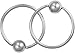 Pair of 2 Rings: 18g 7/16 Inch Surgical Steel Captive Bead Hoop Barbell CBR Rings, 4 mm Balls