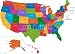 Wallmonkeys Peel and Stick Wall Decals - Colorful Usa Map with States and Capital Cities - Removable Graphic