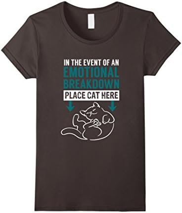 Women's In the Event of an Emotional Breakdown Place Cat Here TShirt XL Asphalt