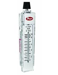 Dwyer Rate-Master Series RM Flowmeter, 2" Scale, Range 1-10 LPM Air with Stainless Steel Valve
