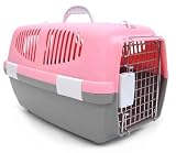 Brand New Dog Cat Pet Kennel Travel Crate Cage Carrier Z100M-Pink