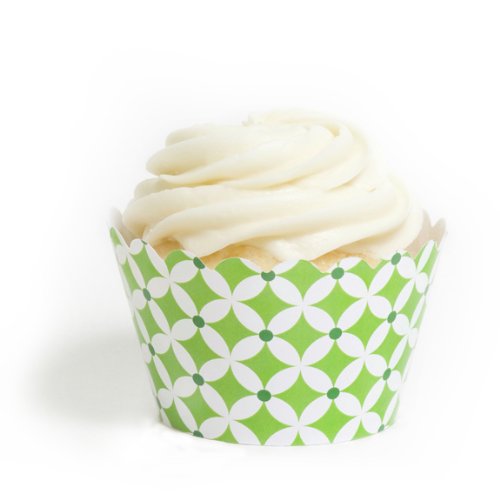 Dress My Cupcake Kiwi Green Diamonds Cupcake Wrappers, Set of 12
