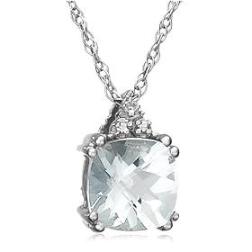 10k Choice of White or Yellow Gold, March Birthstone, Aquamarine and Diamond... by Aquamarine Jewelry