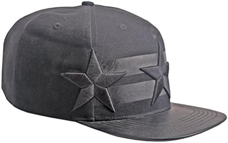 Star Printed Black Ventilation Eyelet Caps Flat Brim Hats